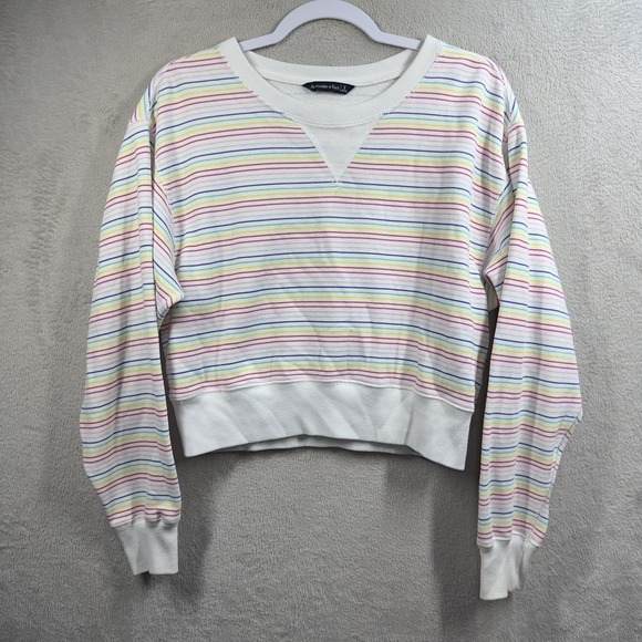Abercrombie & Fitch Tops - Abercrombie‎ and Fitch Cropped Sweatshirt Women's Size S Rainbow Striped